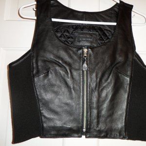 Black leather vest